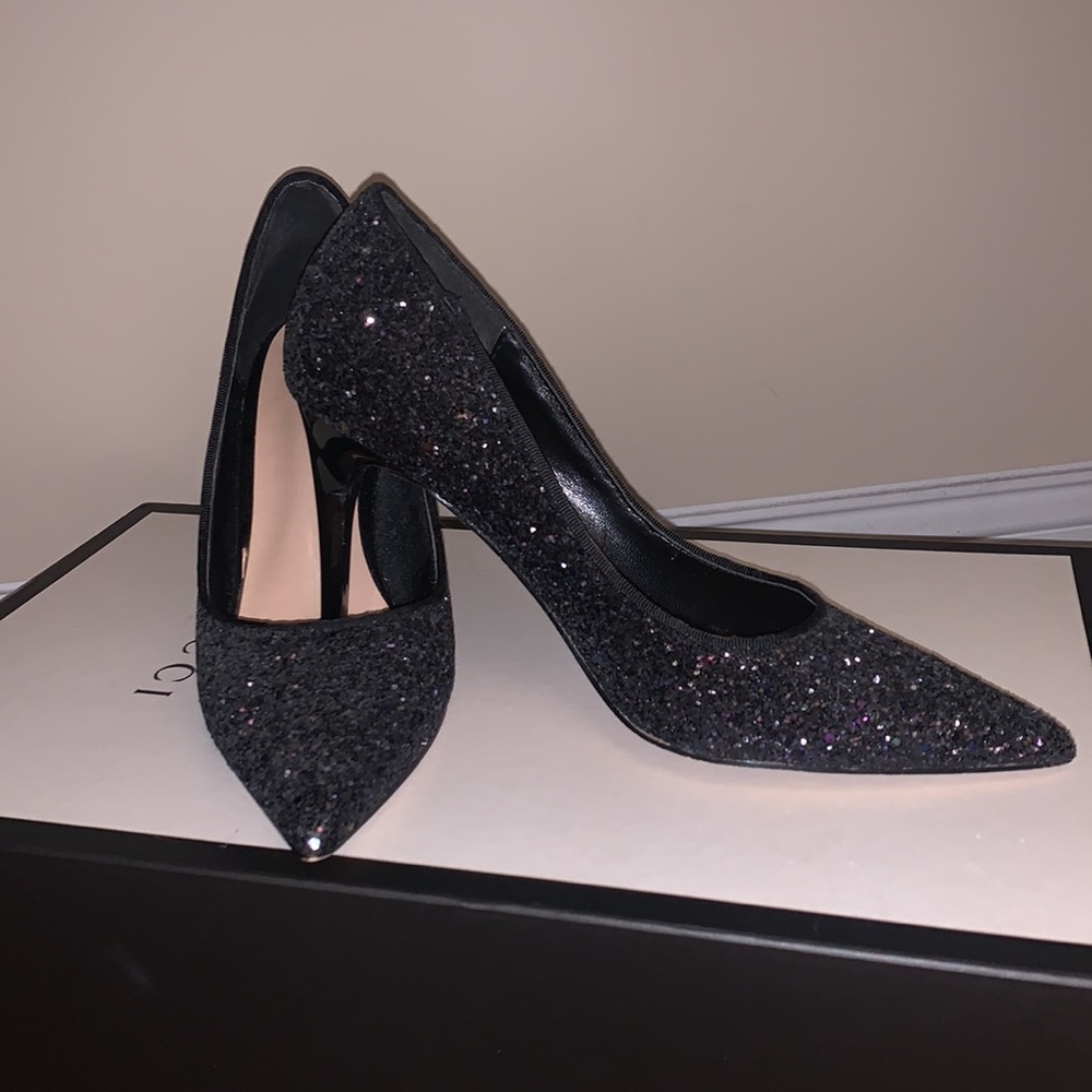 Black Sparkly Heeled Shoes